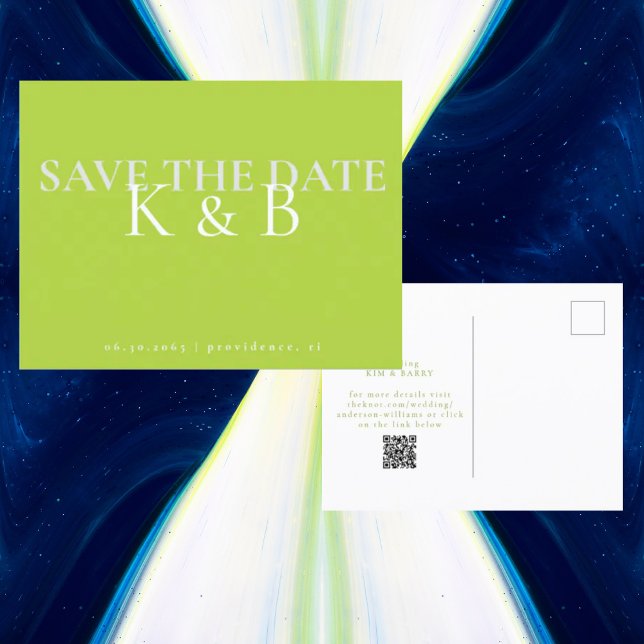 Postal Monograma de simplicidad de Chartreuse Guardar fec (Subido por el creador)