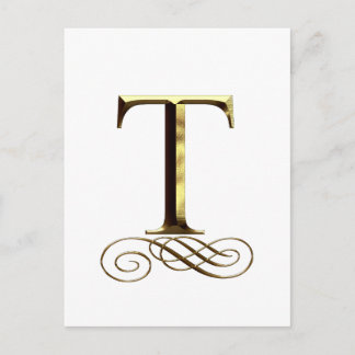 Postal Monograma del oro" T" del VIP