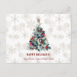Postal Monograma: Deseos navideños del árbol de Navidad B