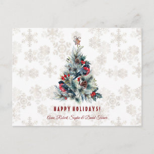 Postal Monograma: Deseos navideños del árbol de Navidad B