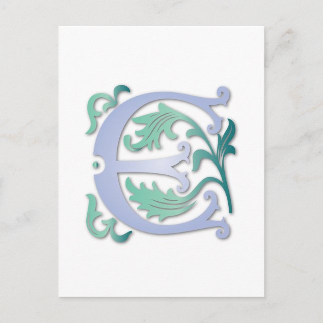 Postal Monograma Fleur-de-lis E (Anverso)