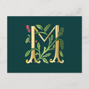 Postal Monograma Fleur-de-lis M