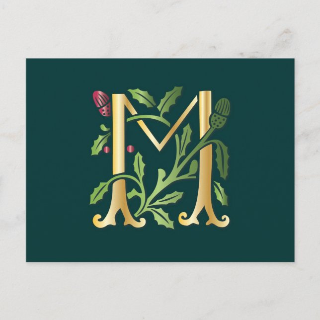 Postal Monograma Fleur-de-lis M (Anverso)