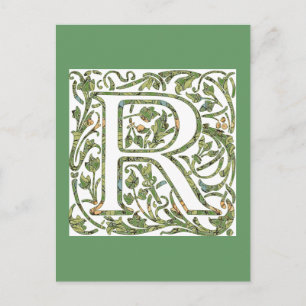Postal Monograma floral R