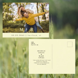 Postal Monograma Fotomía Amarilla Boda Salva la Fecha