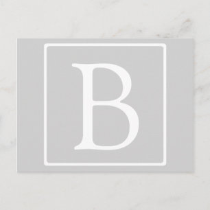 Postal Monograma gris claro simple
