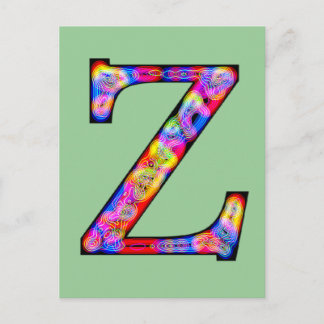 Postal Monograma iluminado Zz