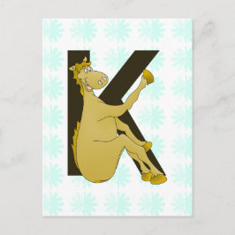 Postal Monograma K Caballo flexible personalizado