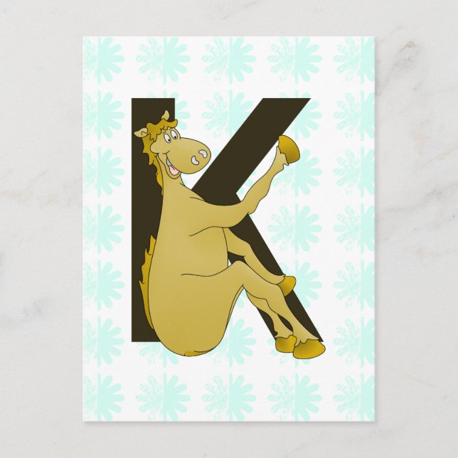 Postal Monograma K Caballo flexible personalizado (Anverso)