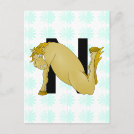 Postal Monograma N Personalizado Caballo personalizado