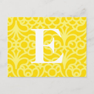 Postal Monograma Ornate Floral - Letra E