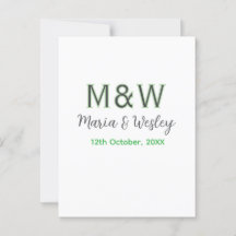 Monograma pareja gris verde cita romántica moderna