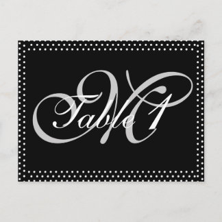 Postal Monograma plateado sobre número de tabla de Boda n