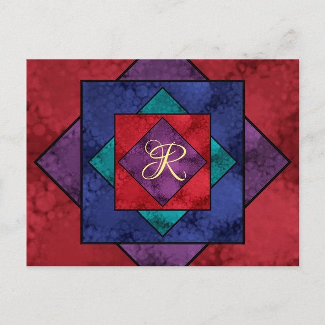Postal Monograma Quilt Square (Anverso)