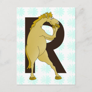 Postal Monograma R Agile Pony Personalizado