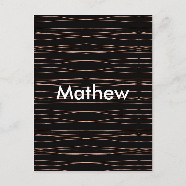 Postal Monograma simple añada su letra de nombre man mini (Anverso)