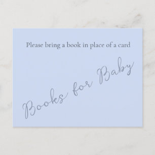 Postal Monograma simple Minimalista Beau Blue Book for Ba