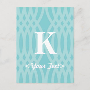 Postal Monograma tejido por órganos - Letra K