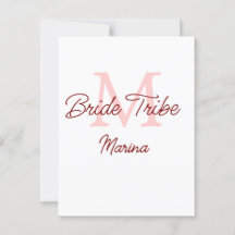 monograma tribu de la novia rojo simple ducha de b