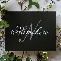 Monograma único personalizado de nombre blanco y n