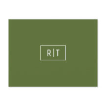 Monograma verde oliva oscuro moderno