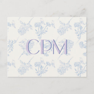 Postal monogramada de Moda Chinoiserie floral