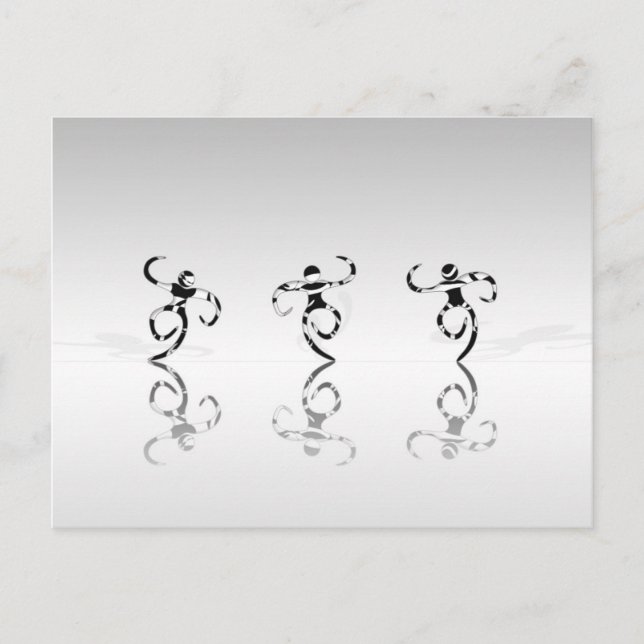 Postal Monos bailando (Anverso)