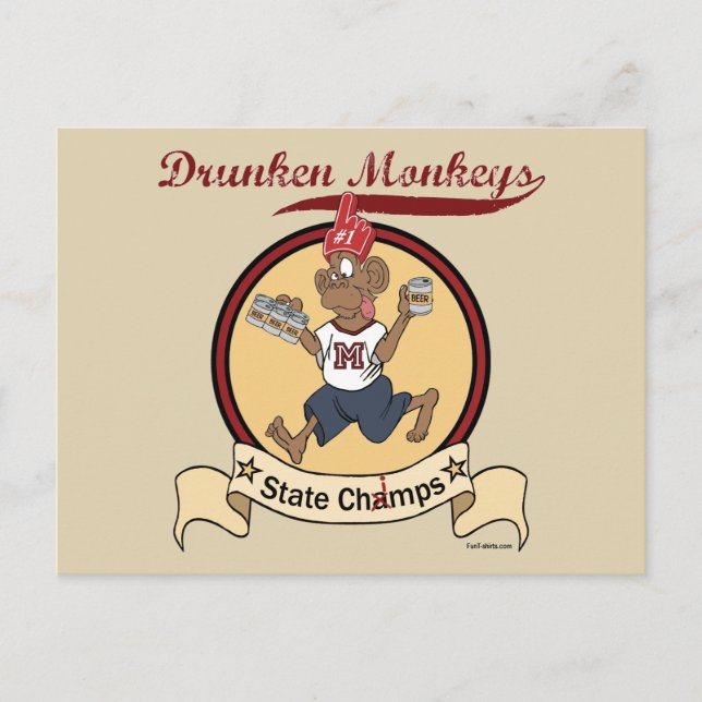 Postal Monos borrachos (Anverso)