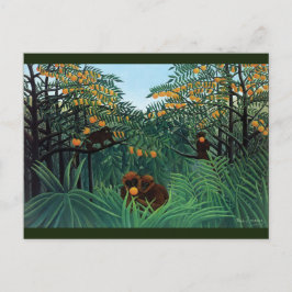 Postal Monos de la jungla Arte popular de Rousseau