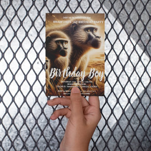 Postal Monos Juguetones Bailan en Prado