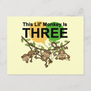 Postal Monos que cambian camisetas y regalos de tercer cu