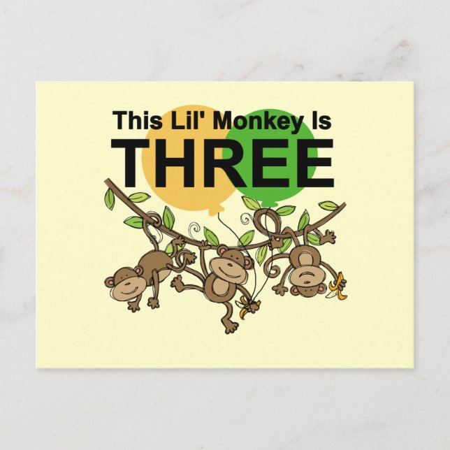 Postal Monos que cambian camisetas y regalos de tercer cu (Anverso)