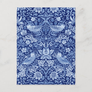 Postal Monotona azul de fresa, William Morris