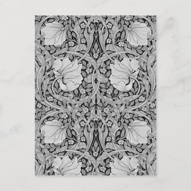 Postal Monotone gris impermeable, William Morris (Anverso)