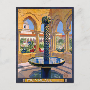 Postal Monreale Palermo Italia Poster de Viajes Vintage