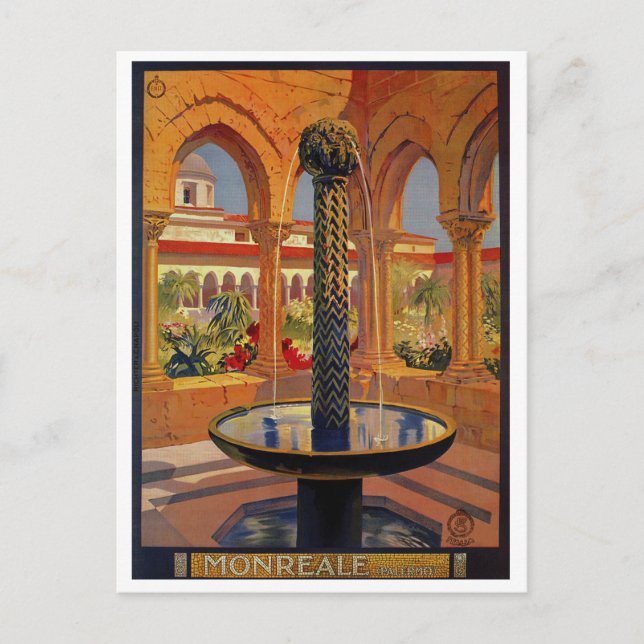 Postal Monreale, Sicilia, Italia (Anverso)