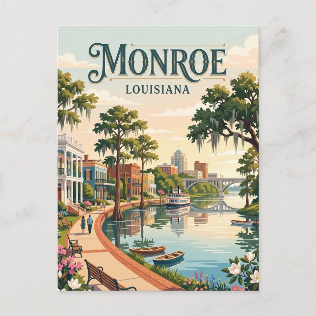 Postal Monroe, Luisiana (Anverso)