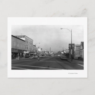 Postal Monroe, WA - Escena en el centro de la calle