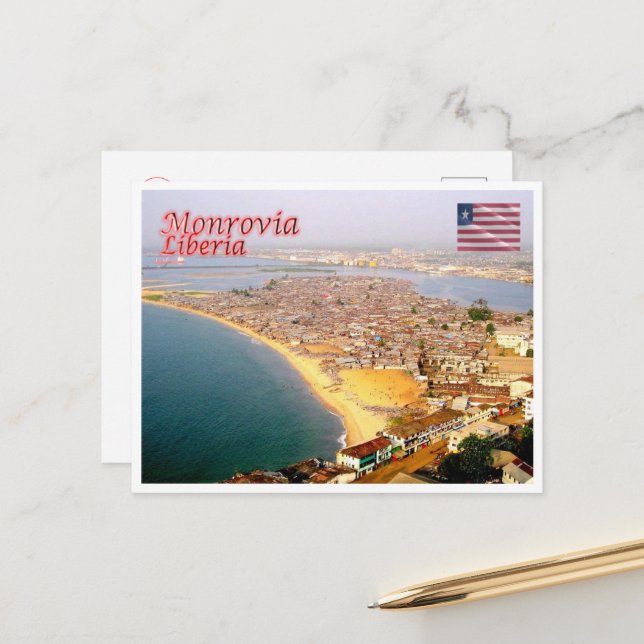 Postal Monrovia - Liberia - Vista aérea - (Anverso/Reverso In Situ)