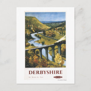 Postal Monsal Dale, tren y viaducto