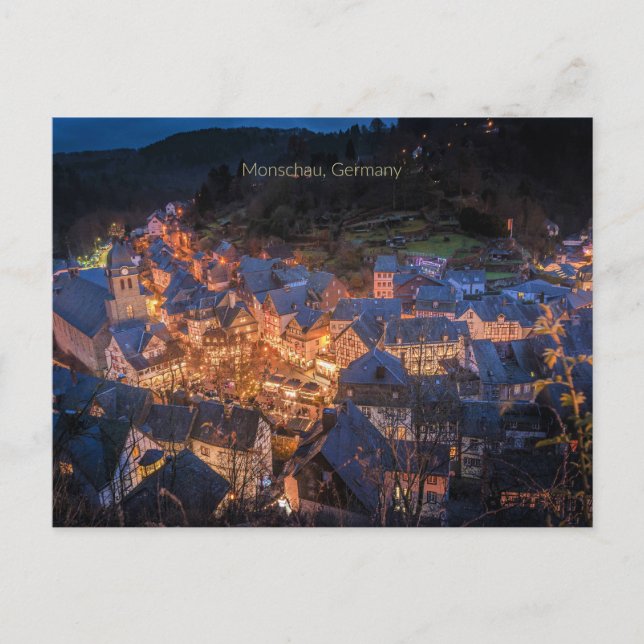 Postal Monschau, Alemania, temporada festiva, (Anverso)