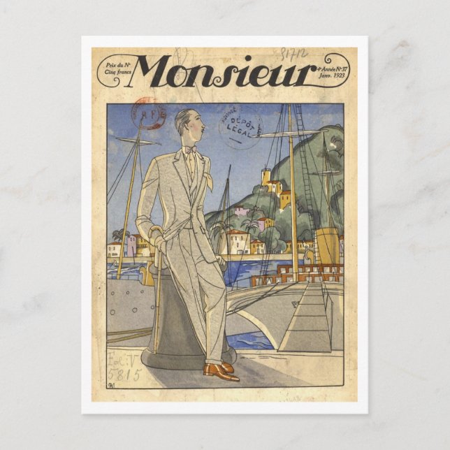 Postal Monsieur France 1923 (Anverso)