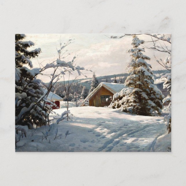 Postal Monsted - Paisaje invernal en Solbelyst (Anverso)