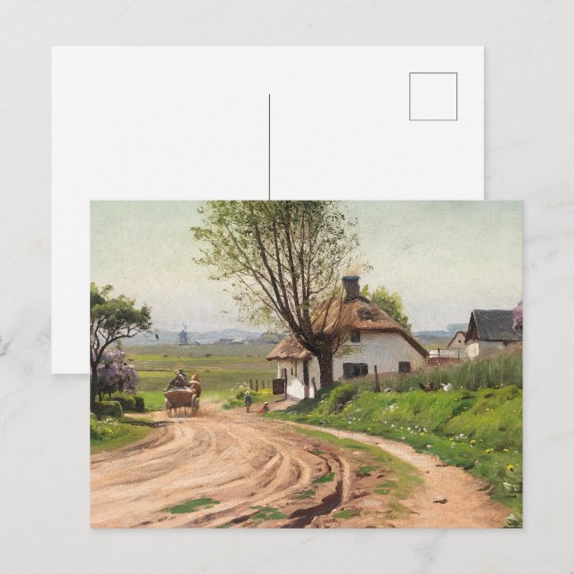 Postal Monsted - Una escena en un Bella Artes del Día de  (Anverso / Reverso)