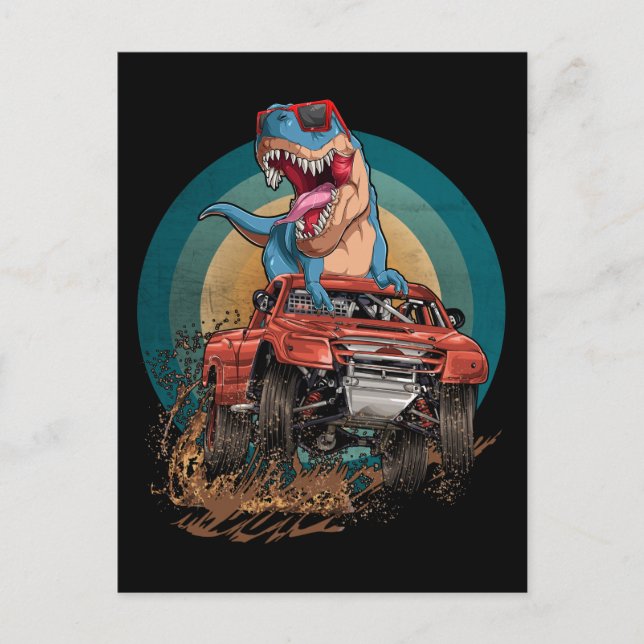 Postal Monster Camión Trex Dirt Race Dinosaur (Anverso)