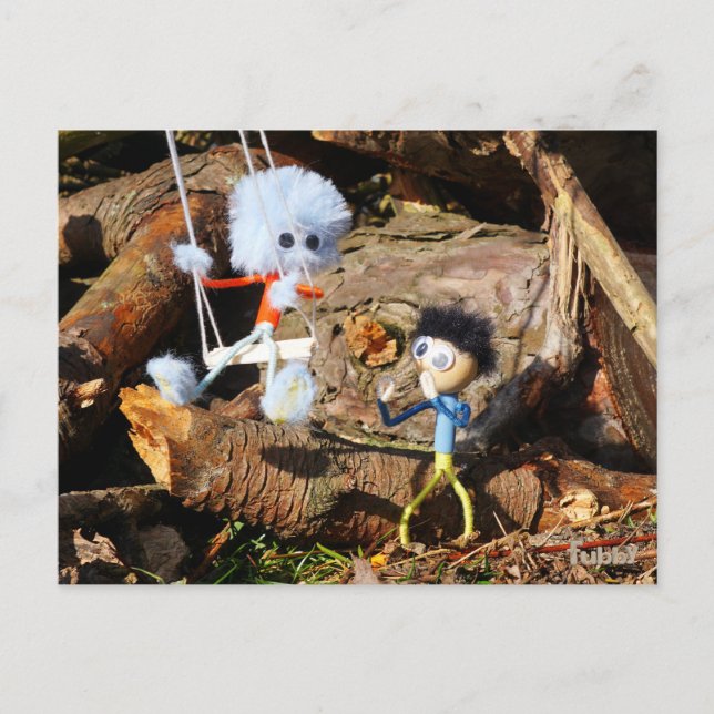 Postal Monster Fubby op schommel. (Anverso)