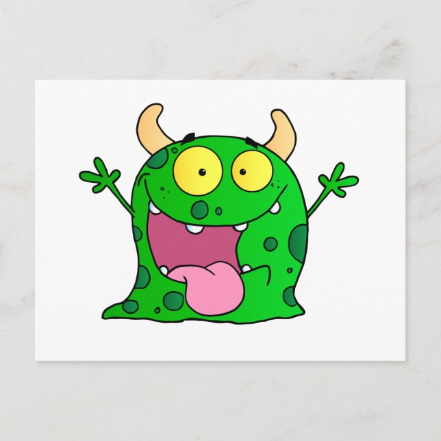 Postal Monster Funny Personalizado de dibujo de historiet (Anverso)