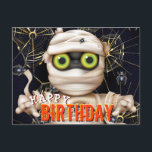 Postal Monster Mummy Kids Cumpleaños<br><div class="desc">Joven Frankenstein con Relámpagos.</div>