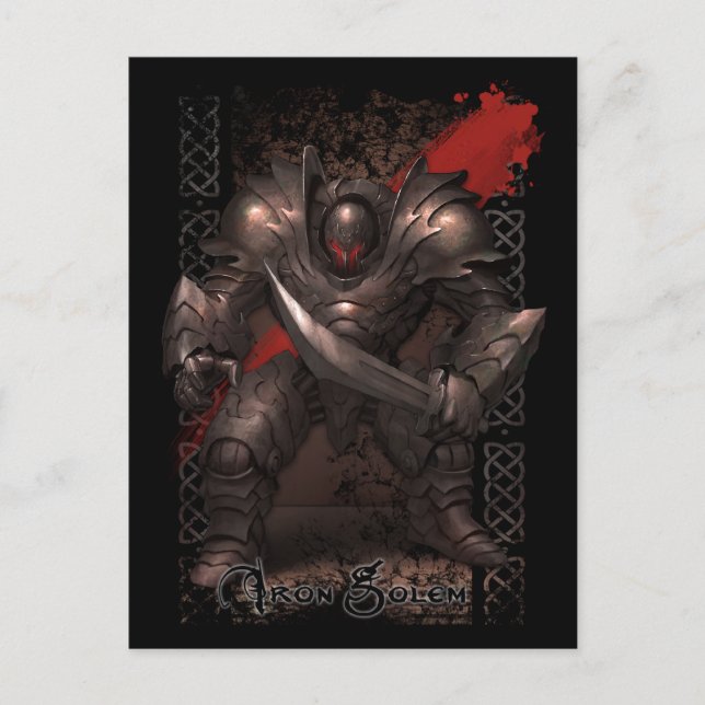 Postal Monster Postcard - Iron Golem (Anverso)