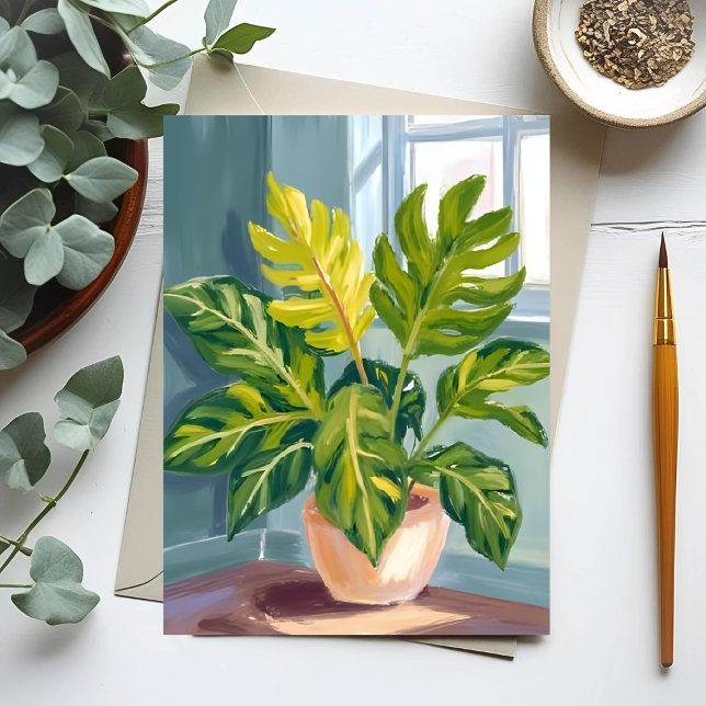 Postal Monstera Plant | Green Botanical Watercolor (Subido por el creador)